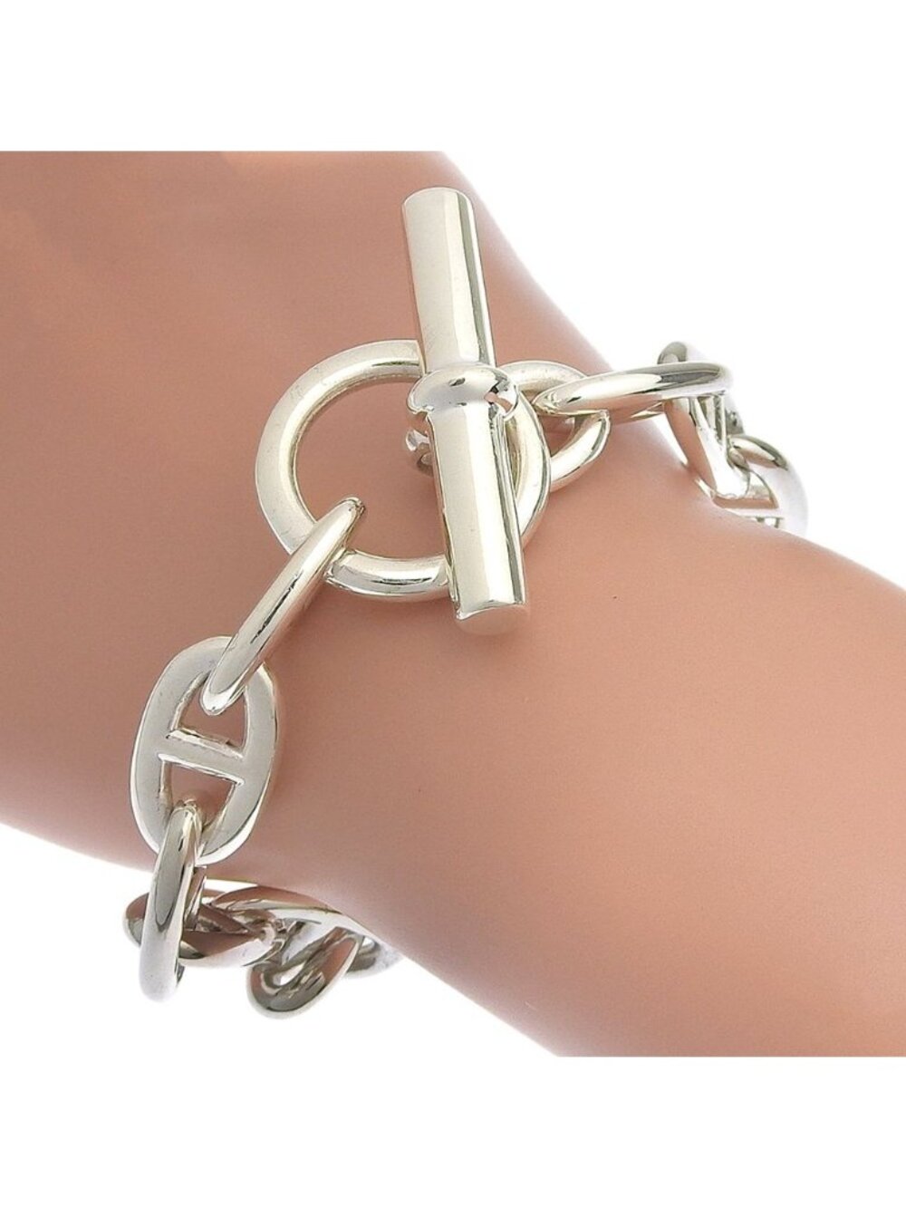 Hermes Chaine D'ancre GM 925 Sterling Silver Bracelet